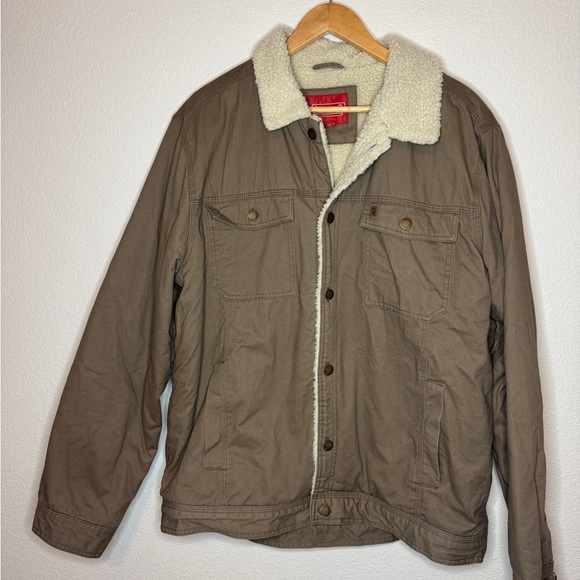 Coleman Sherpa Lined Jacket Coat Canvas Button Front Workwear Men's Size Large - Picture 3 of 4